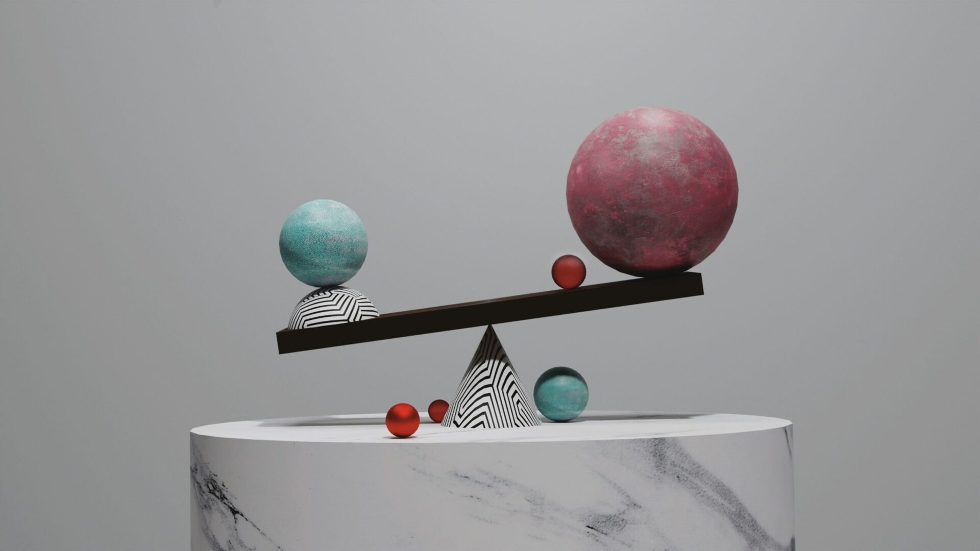 Different weighted items unbalancing a balanced scale